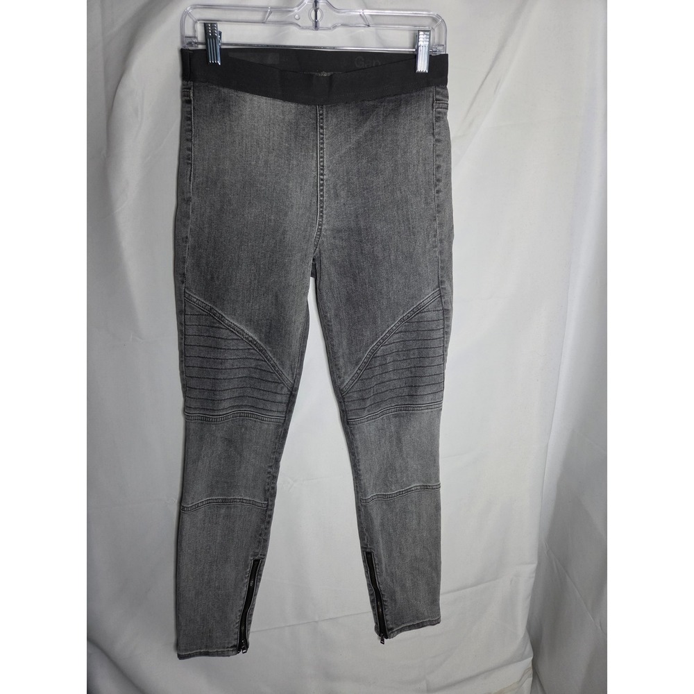 Gap 1969 Moto Jeans Womens  Grey Wash Skinny High Rise Tapered
